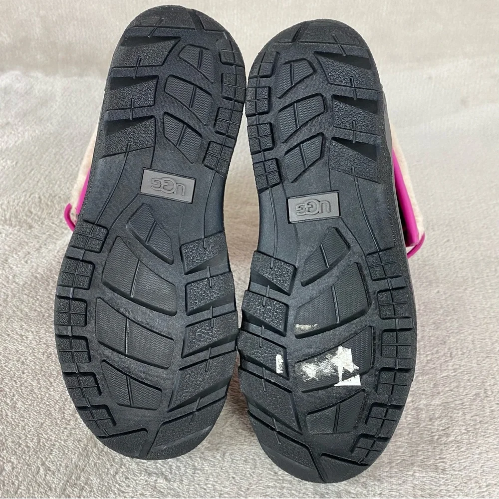 UGG Butte II Boots Girls‎ 5 Women 6 Pink Leather Waterproof Insulated Sheepskin